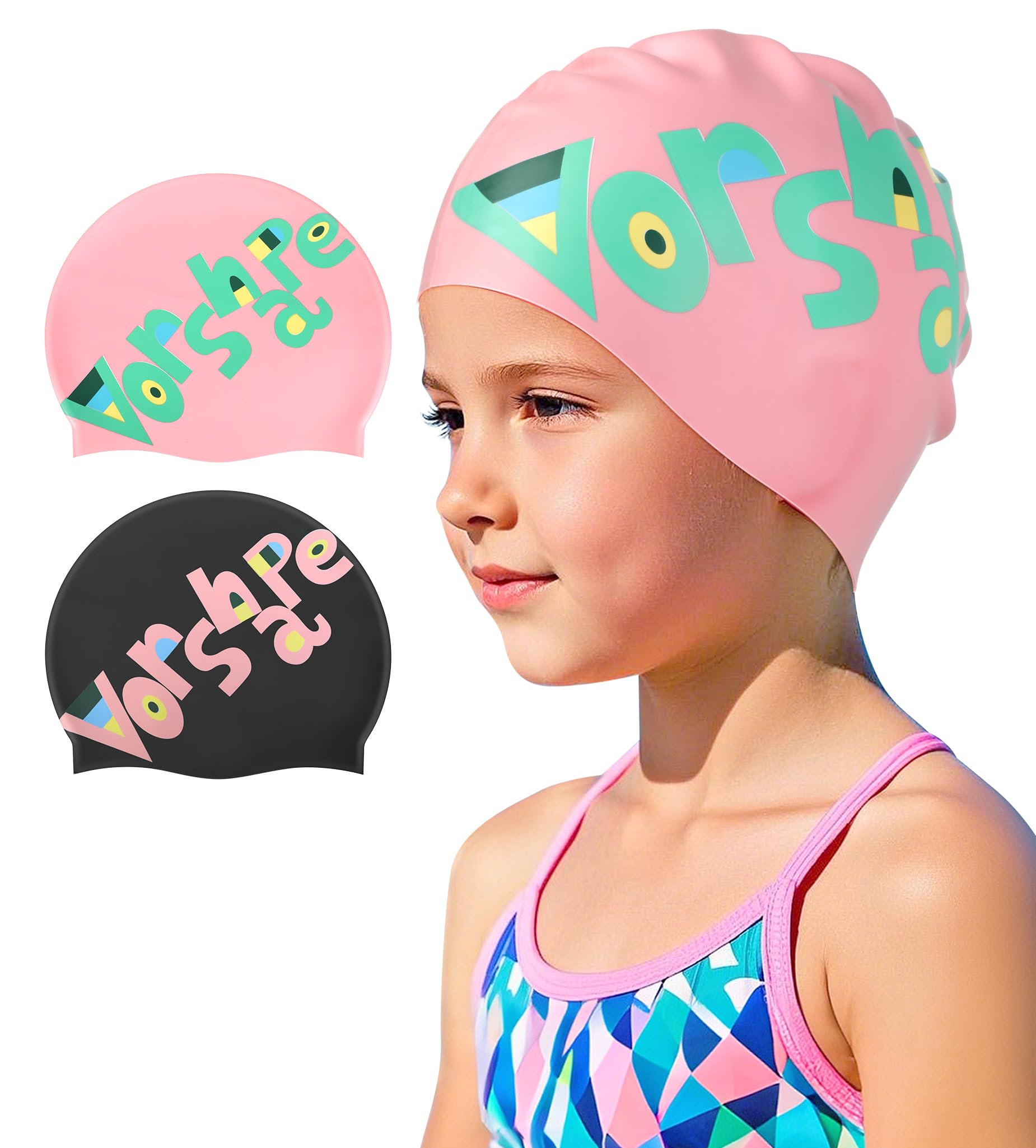 Swimming Cap for Girls Boys Teens Toddler Aged 3-15